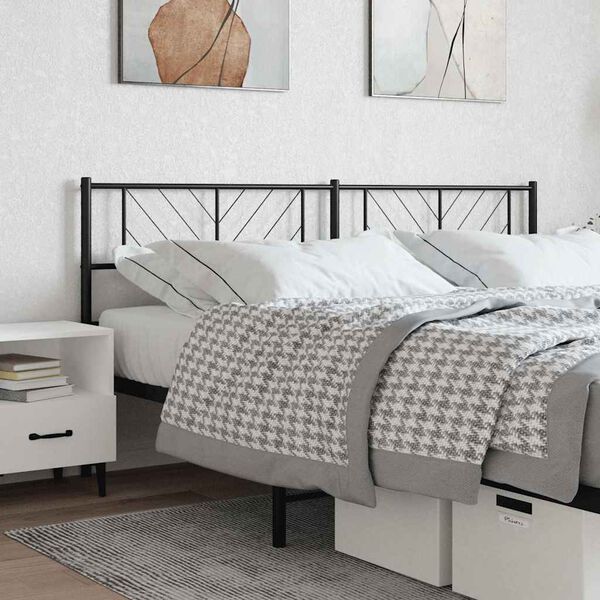 vidaXL T&ecirc;te de lit de remplacement m&eacute;tal noir 200 cm
