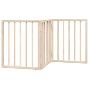 vidaXL Barrière pour chien pliable à 3 panneaux 150 cm Bois de peuplier
