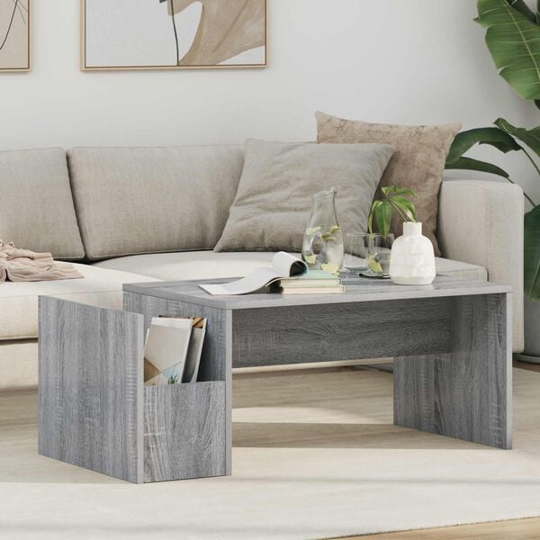 vidaXL Table basse Gris Sonoma 90 x 45 x 35 cm Bois d'ing&eacute;nierie