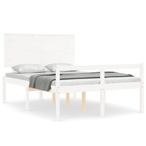 vidaXL Lit pour personne &acirc;g&eacute;e sans matelas blanc bois massif
