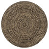 vidaXL Tapis fait &agrave; la main Jute Noir et naturel 120 cm