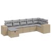 vidaXL Salon de jardin avec coussins 7pcs m&eacute;lange beige r&eacute;sine tress&eacute;e