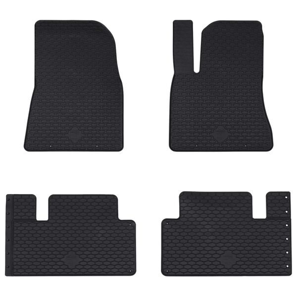 vidaXL Tapis de voiture 4 pcs Noir Caoutchouc
