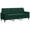 vidaXL Canap&eacute; 3 places avec oreillers vert fonc&eacute; 180 cm velours