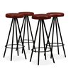 vidaXL Tabourets de bar lot de 4 cuir v&eacute;ritable