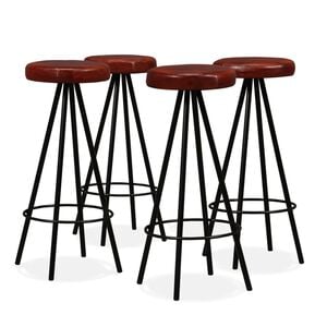 vidaXL Tabourets de bar lot de 4 cuir v&eacute;ritable