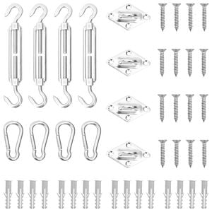vidaXL Jeu d'accessoires de voile d'ombrage 12 pcs Acier inoxydable