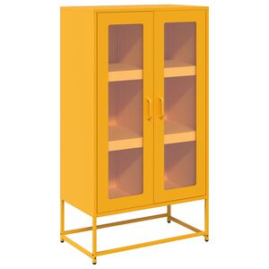 vidaXL Buffet haut jaune moutarde 68x39x123 cm acier