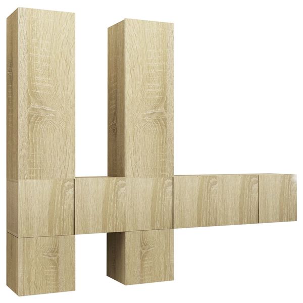 vidaXL Ensemble de meubles TV 7 pcs Ch&ecirc;ne sonoma Bois d'ing&eacute;nierie