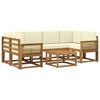 vidaXL Ensemble de canap&eacute;s d'ext&eacute;rieur 7 pc Naturel et Cr&egrave;me Polyester