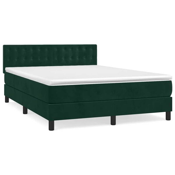 vidaXL Sommier &agrave; lattes de lit et matelas Vert fonc&eacute; 140x200cm Velours