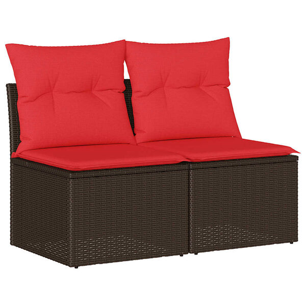 vidaXL Salon de jardin avec coussins 2pcs marron résine tressée acacia