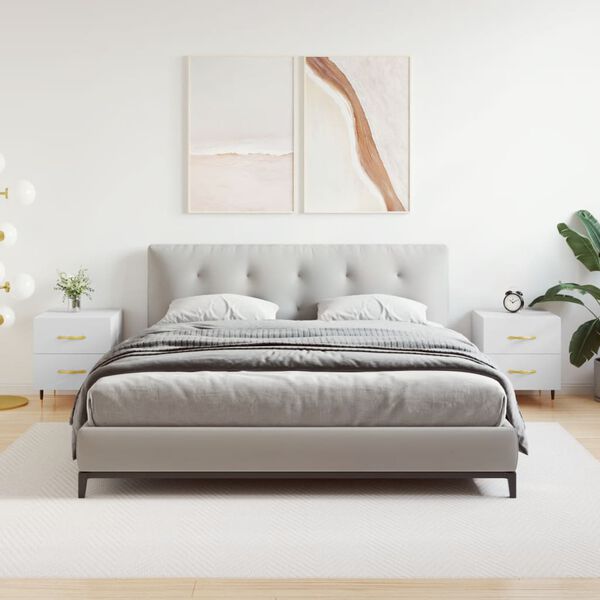 vidaXL Tables de chevet 2 pcs blanc 40x35x47,5 cm bois d&rsquo;ing&eacute;nierie