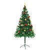 vidaXL Arbre de No&euml;l artificiel pr&eacute;-&eacute;clair&eacute; avec boules vert 180 cm