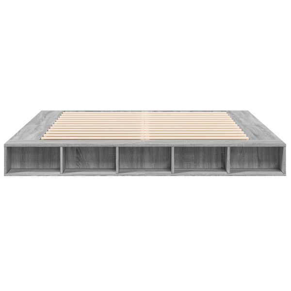 vidaXL Cadre de lit sans matelas sonoma gris 180x200 cm