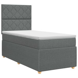 vidaXL Lit boxspring avec matelas Gris fonc&eacute; 90 x 190 cm Tissu