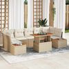 vidaXL Ensemble de canap&eacute; de jardin 8 pcs Beige Poly rotin