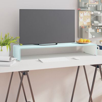 vidaXL Meuble TV/Support pour moniteur 90x30x13 cm verre vert