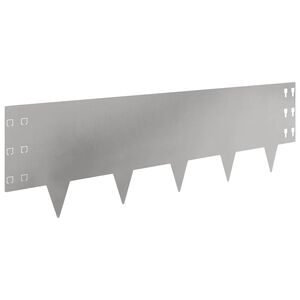 vidaXL Bordure de Pelouse 10 pcs 100 x 30 cm Acier Argent&eacute;