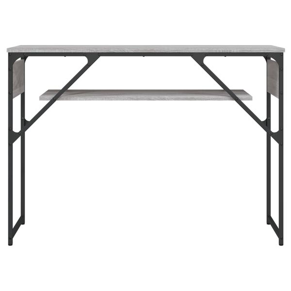 vidaXL Table console avec &eacute;tag&egrave;re sonoma gris 105x30x75 cm