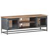 vidaXL Meuble TV Gris 120x30x40 cm Bois d'acacia massif et acier