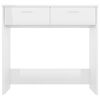 vidaXL Bureau Blanc brillant 80x40x75 cm Aggloméré