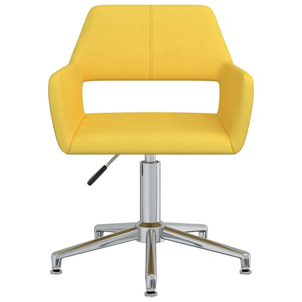 vidaXL Chaises pivotantes à manger lot de 4 jaune tissu
