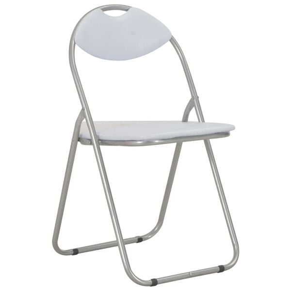 vidaXL Chaises pliantes à manger lot de 6 blanc similicuir