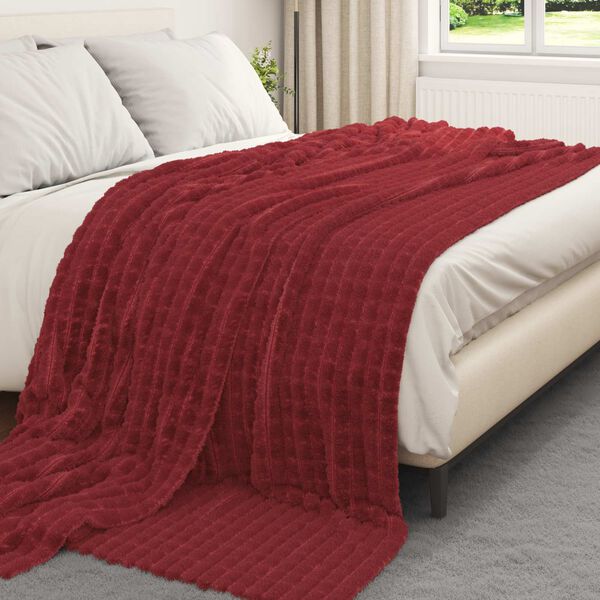 vidaXL Couvertures &agrave; jeter 6 pcs Rouge Bordeaux 270 x 240 cm Toison