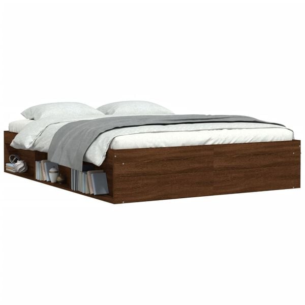 vidaXL Cadre de lit sans matelas ch&ecirc;ne marron 160x200 cm