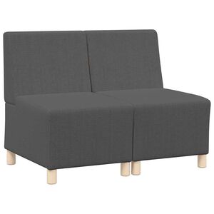 vidaXL Unit&eacute; de Sofa Modulaire Sans Accoudoirs 2 pc Gris fonc&eacute;