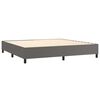vidaXL Sommier &agrave; lattes de lit avec matelas Gris 200x200 cm Similicuir