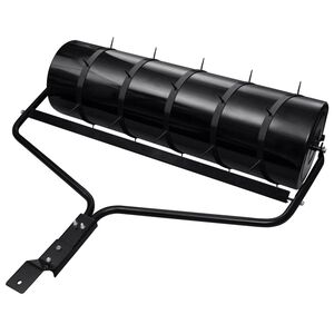 vidaXL Rouleau de jardin et de pelouse &agrave; tirer avec pinces a&eacute;rateur noir 63 L en fer