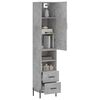 vidaXL Buffet haut Gris b&eacute;ton 34,5x34x180 cm Bois d'ing&eacute;nierie