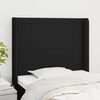 vidaXL T&ecirc;te de lit avec oreilles Noir 103x16x118/128 cm Tissu