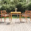 vidaXL Ensemble &agrave; manger de jardin coussins 3 pcs Bois de teck massif