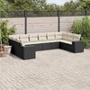 vidaXL Salon de jardin 10 pcs avec coussins noir r&eacute;sine tress&eacute;e