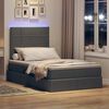 vidaXL Lit avec rangement et LED Gris fonc&eacute; 120 x 200 cm Polyester