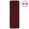 vidaXL Tapis Antidérapants pour Escaliers 15 pcs Bordeaux 60 x 25 cm
