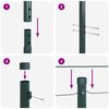 vidaXL Poteau de clôture. 26 pcs Vert 3.2 x 3.2 x 170 cm Acier