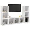 vidaXL Meubles TV 3 pcs Blanc 107x35x37 cm Bois d'ingénierie
