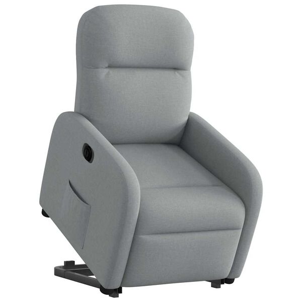 vidaXL Fauteuil inclinable &eacute;lectrique gris clair tissu