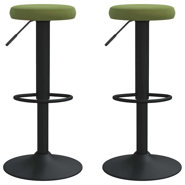 vidaXL Tabourets de bar lot de 2 vert clair velours