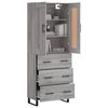 vidaXL Buffet haut Sonoma gris 69,5x34x180 cm Bois d'ing&eacute;nierie