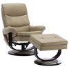 vidaXL Fauteuil massage inclinable cappuccino similicuir bois courb&eacute;