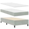 vidaXL Lit &agrave; ressorts avec matelas Gris clair 90 x 190 cm Velours