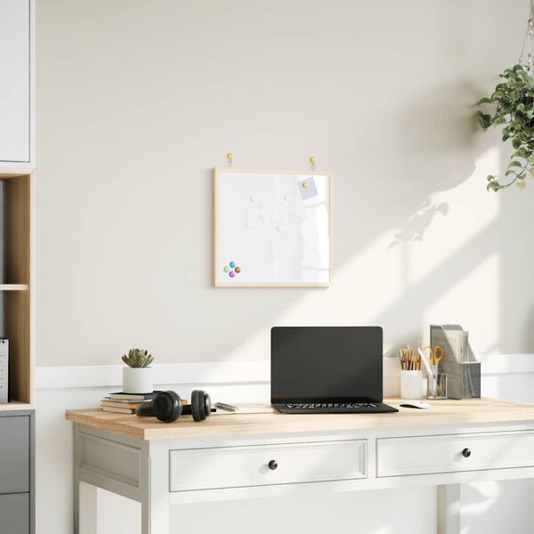 vidaXL Tableau blanc magn&eacute;tique avec cadre bois de pin massif 40x40 cm