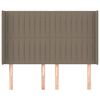 vidaXL T&ecirc;te de lit avec oreilles Taupe 147x16x118/128 cm Tissu