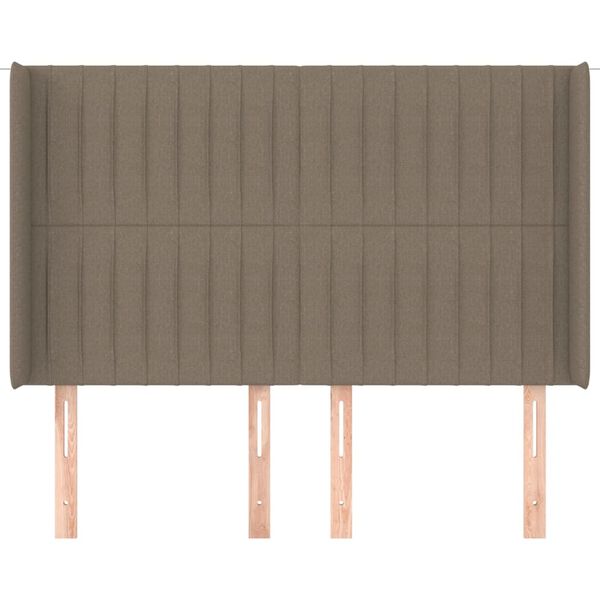 vidaXL T&ecirc;te de lit avec oreilles Taupe 147x16x118/128 cm Tissu