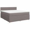 vidaXL Sommier &agrave; lattes de lit avec matelas Taupe 180x200 cm Tissu